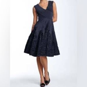 Adrianna Papell Matte Jersey and Taffeta Fit and Flare Dress
